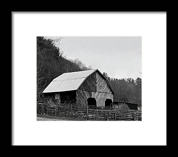 Barn Framed Print featuring the photograph Country Man's Mansion BW by Lee Darnell