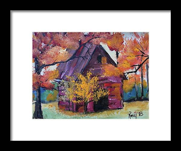 Barn Framed Print featuring the painting Country Red Barn by Roxy Rich