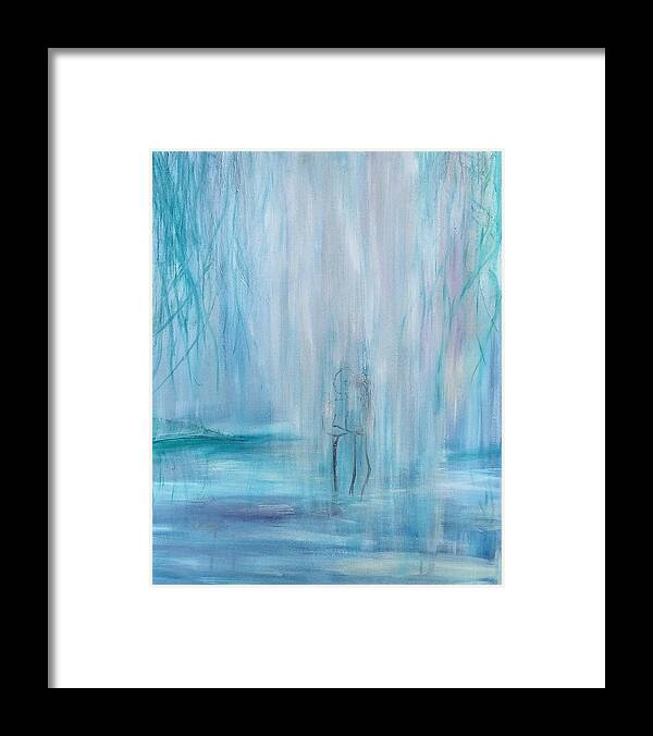 Couple Framed Print featuring the painting Couple in Waterfall by Lynne McQueen