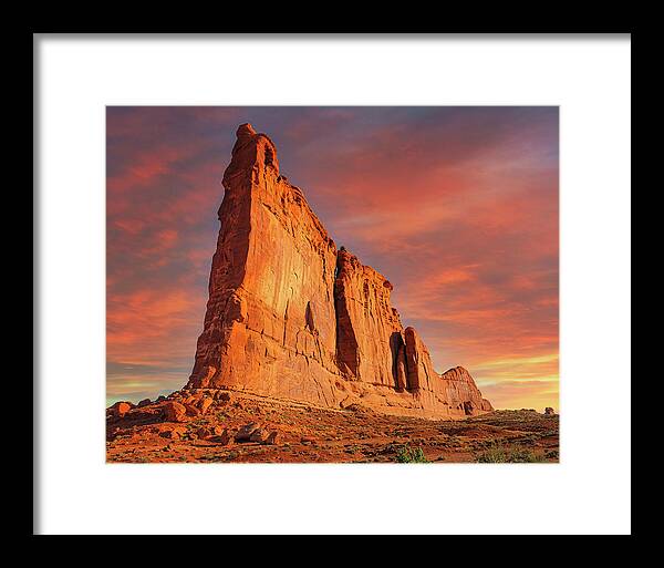 Courthouse Framed Print featuring the photograph Courthouse Towers Sunrise by Thomas Hall