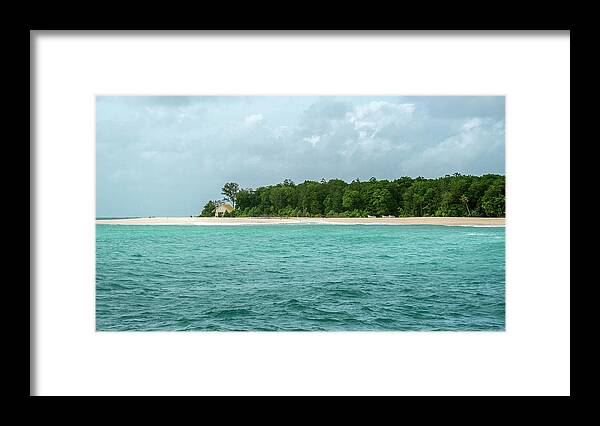 Sea Framed Print featuring the photograph Cousin Island from the sea by Dubi Roman