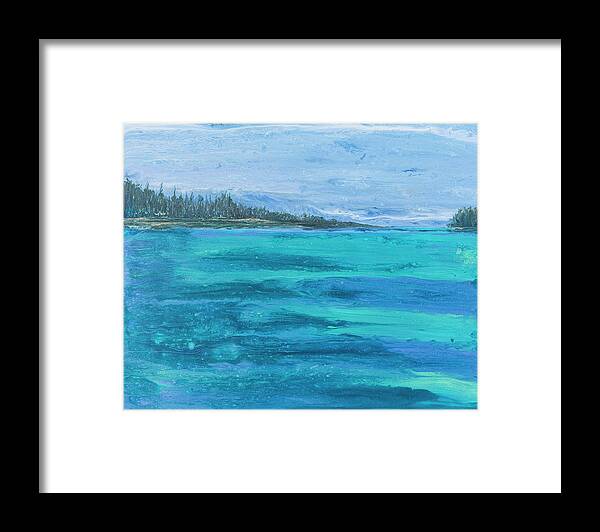 Seascape Framed Print featuring the painting Cow Key Channel by Steve Shaw