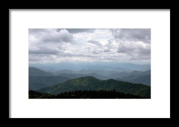 Mountains Framed Print featuring the photograph Cowee Mountain Overlook - Blue Ridge Parkway by Susan Rissi Tregoning