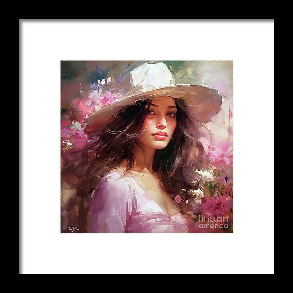 Cowgirl Framed Print featuring the painting Cowgirl Cassandra by Tina LeCour