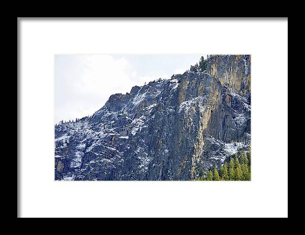 Yosemite Framed Print featuring the photograph Craggy Slope With Snow by Eric Forster