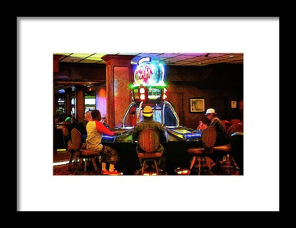 Craps Framed Print featuring the mixed media Craps Las Vegas by Tatiana Travelways