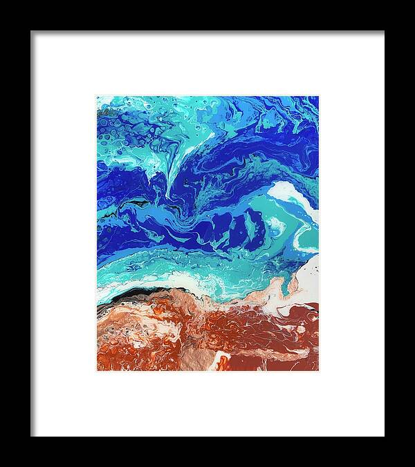 Ocean Framed Print featuring the painting Crash by Nicole DiCicco