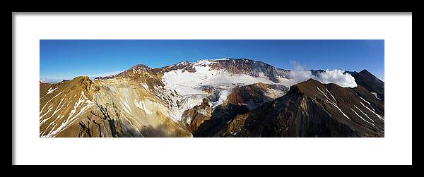 Volcano Framed Print featuring the photograph Crater of active Mutnovsky volcano by Mikhail Kokhanchikov