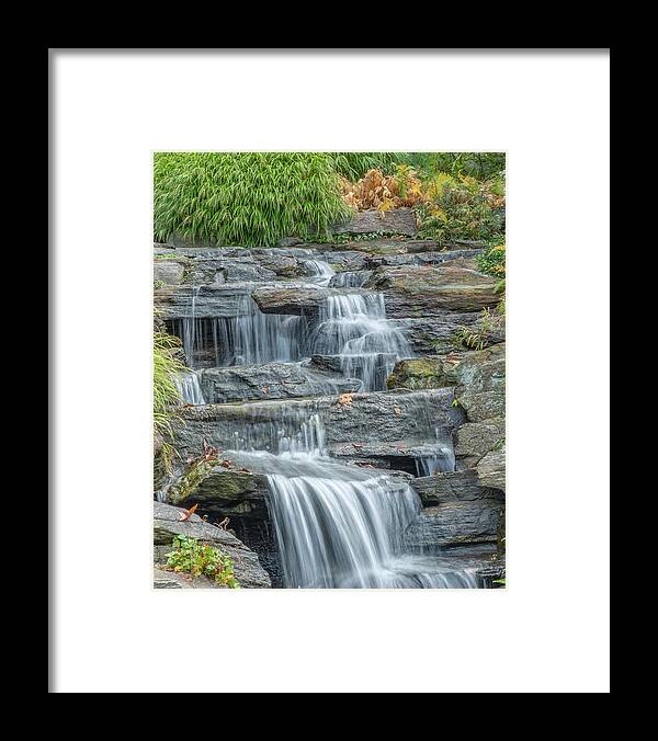 Bronx Botanical Gardens Framed Print featuring the photograph Creamy Water Fall by Cate Franklyn