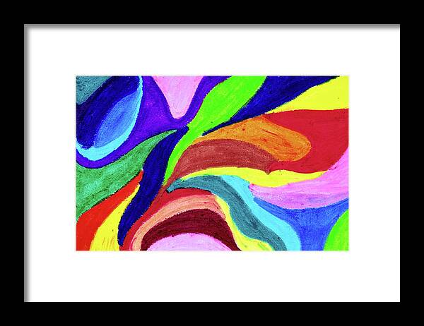 Abstract Framed Print featuring the painting Creation by Della McGee