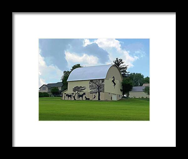 Farm Framed Print featuring the photograph Creative Barn on Picturesque Farm by Roberta Byram