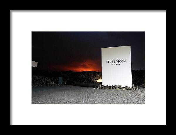 Volcano Framed Print featuring the photograph Crimson mountains, blue lagoon by Christopher Mathews