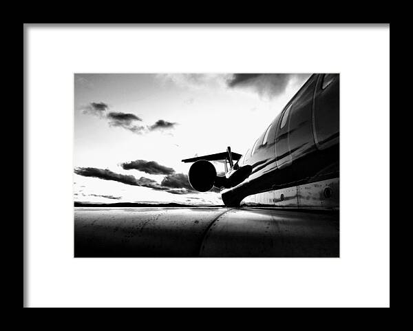 Crj 700 Framed Print featuring the photograph CRJ -700 at Dawn by Michael Hopkins