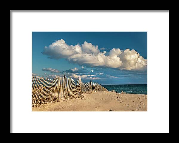Beach Framed Print featuring the photograph Crooked Fence by Cathy Kovarik