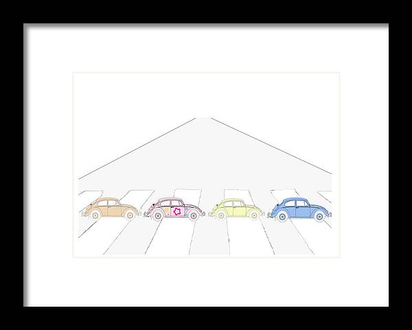 Beetles Framed Print featuring the mixed media Crossing Abbey Road by Moira Law