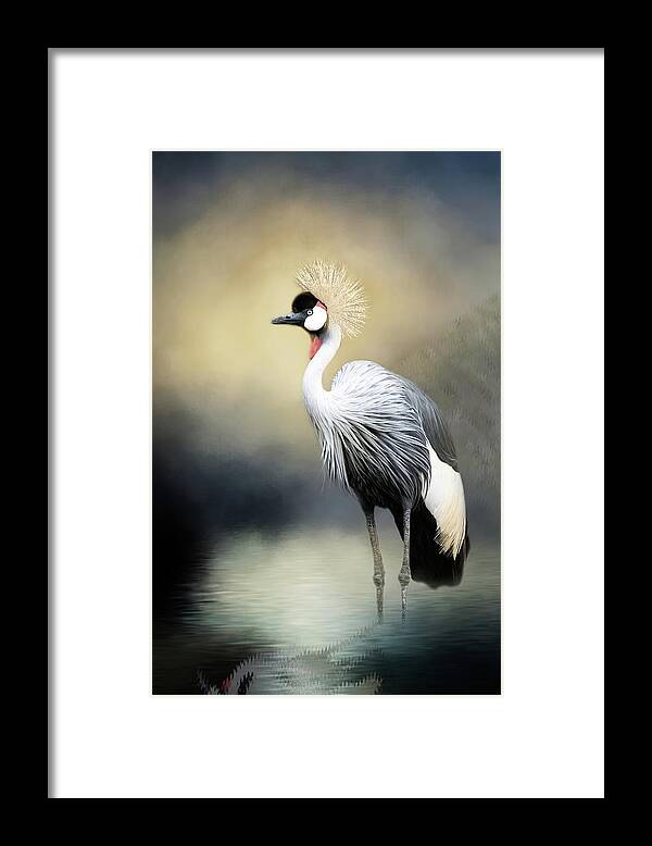 Africa Framed Print featuring the mixed media Crowned Crane by Ed Taylor