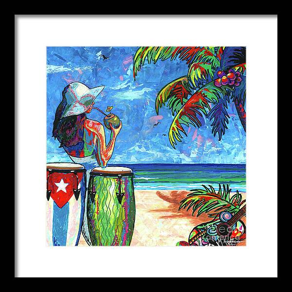 Cuba Framed Print featuring the painting Cuban Beach by Maria Arango