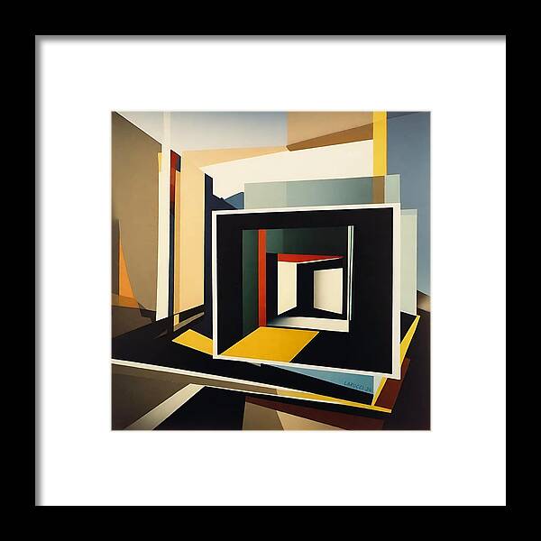 Art Framed Print featuring the digital art Cube - No.14 by Fred Larucci