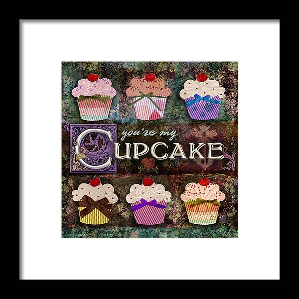 Cupcake Framed Print featuring the digital art Cupcake by Evie Cook