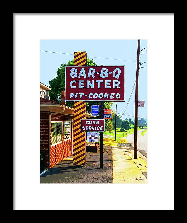 Bar-b-q Center Framed Print featuring the photograph Curb Service by Dominic Piperata