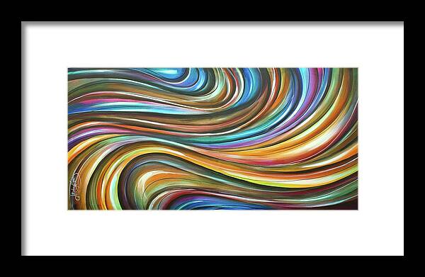 Abstract Framed Print featuring the painting Current by Michael Lang