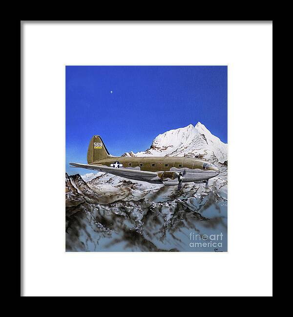Aviation Framed Print featuring the painting Curtiss C-46 Commando by Steve Ferguson