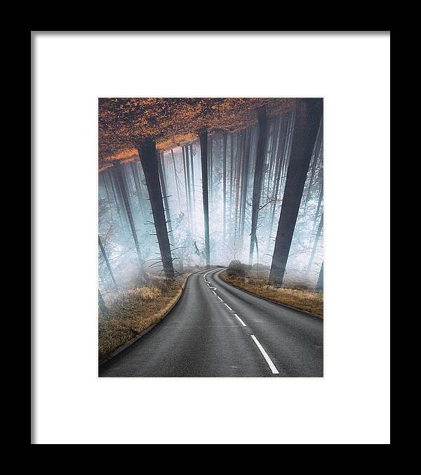 Road Framed Print featuring the digital art Curvy Road by Swissgo4design