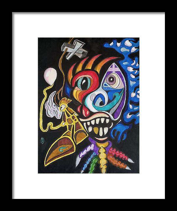 Clown Framed Print featuring the mixed media Cut The Cord by Jeff Malderez