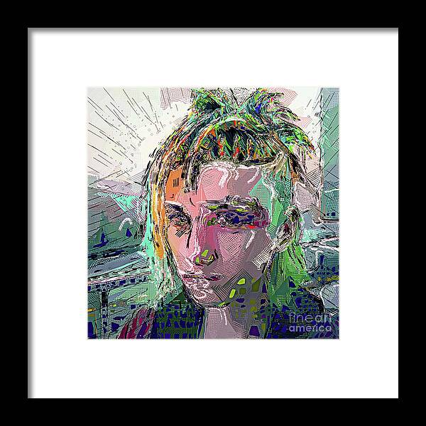 Cyberpunk Framed Print featuring the digital art Cyberpunk Girl Abstract - 8 by Philip Preston