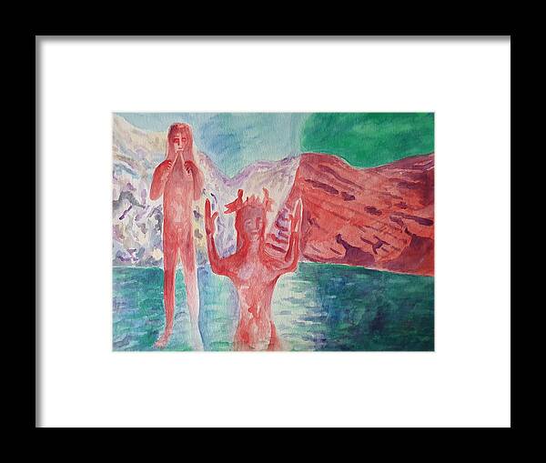Sculpture Framed Print featuring the painting Cycladic Tune by Enrico Garff
