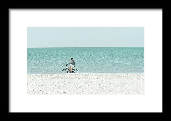 Beach Framed Print featuring the photograph Cycling the Beach by CR Courson