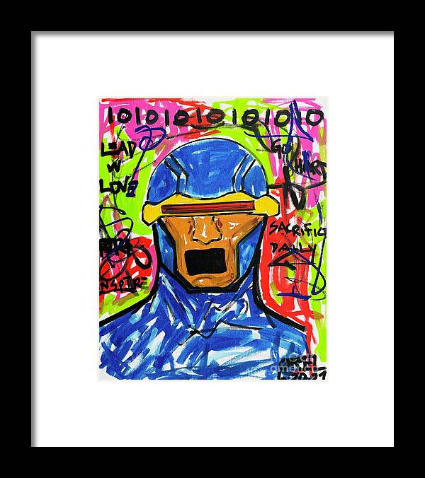 Anime Framed Print featuring the mixed media Cyclops by Oriel Ceballos