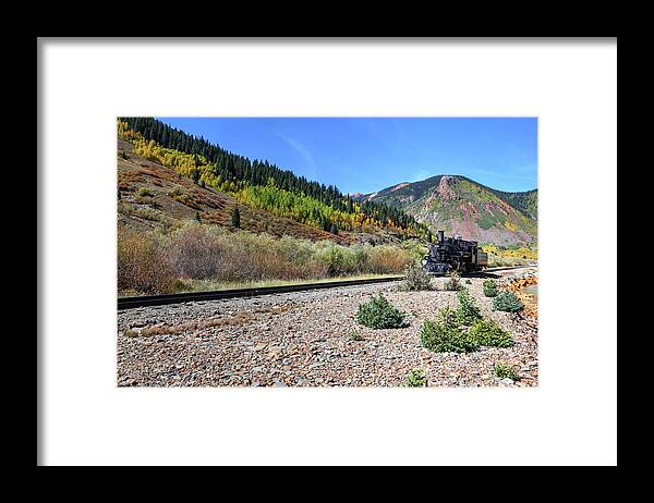Fine Art Framed Print featuring the photograph D and RGW Locomotive by Robert Harris