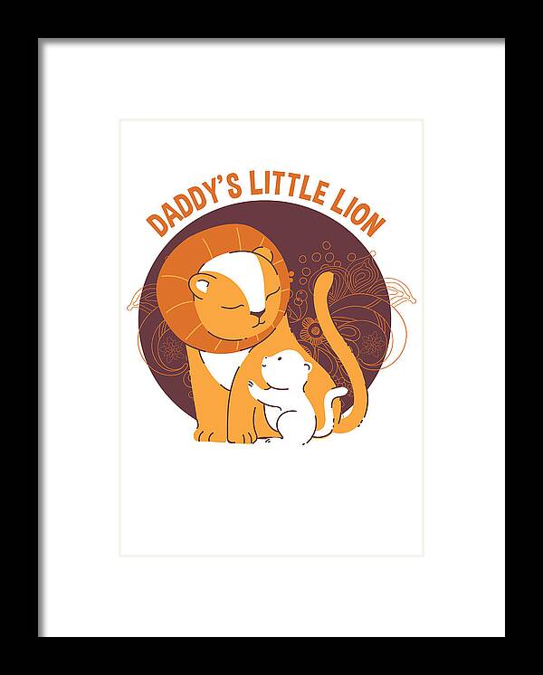 Lion Framed Print featuring the digital art Daddys Little Lion by Jacob Zelazny