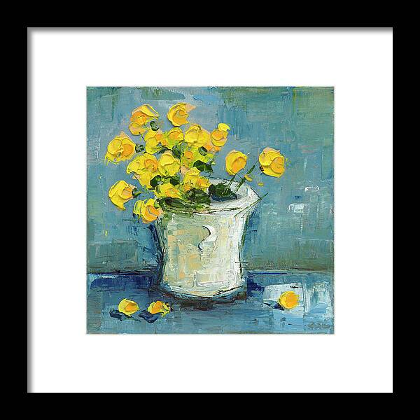 Daffodils Framed Print featuring the painting Daffodils by Roger Clarke