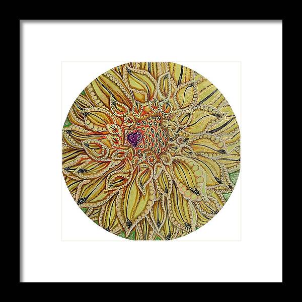 Flower Framed Print featuring the mixed media Dahlia by Brenna Woods