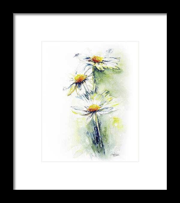 Flower Framed Print featuring the painting Daisy Chain by Stephie Butler