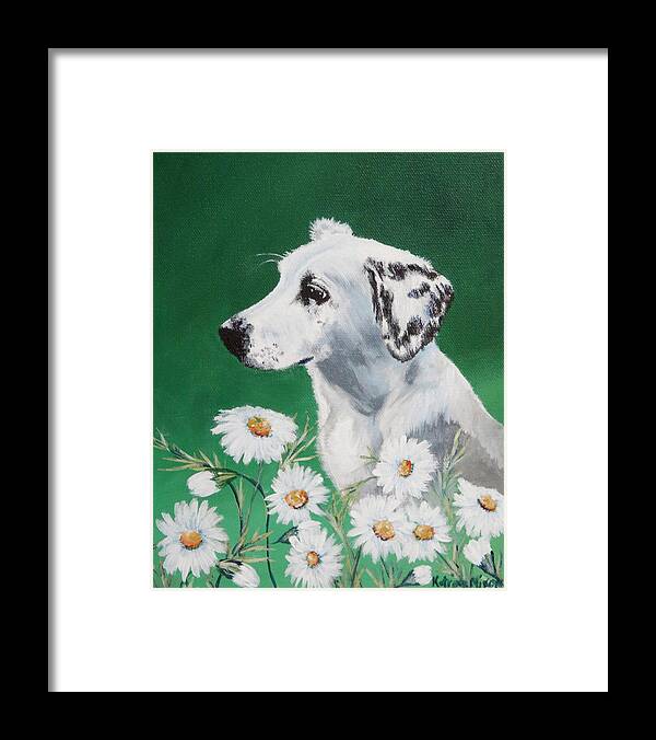 Dog Framed Print featuring the painting Daisy Dog by Katrina Nixon