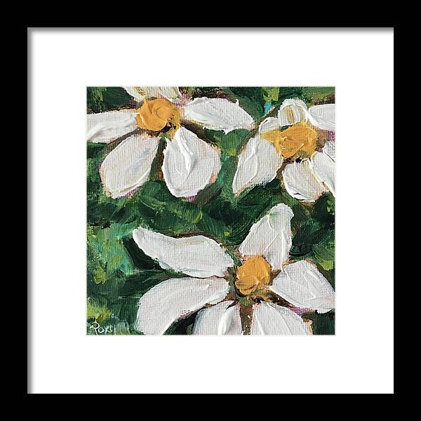 Gardenias Framed Print featuring the painting Daisy Gardenias in Bloom by Roxy Rich