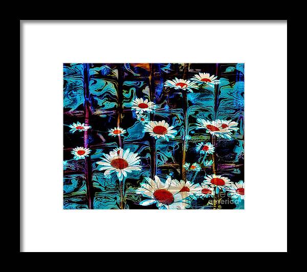 Daisy Framed Print featuring the painting Daisy Gridlock by Jacqueline McReynolds