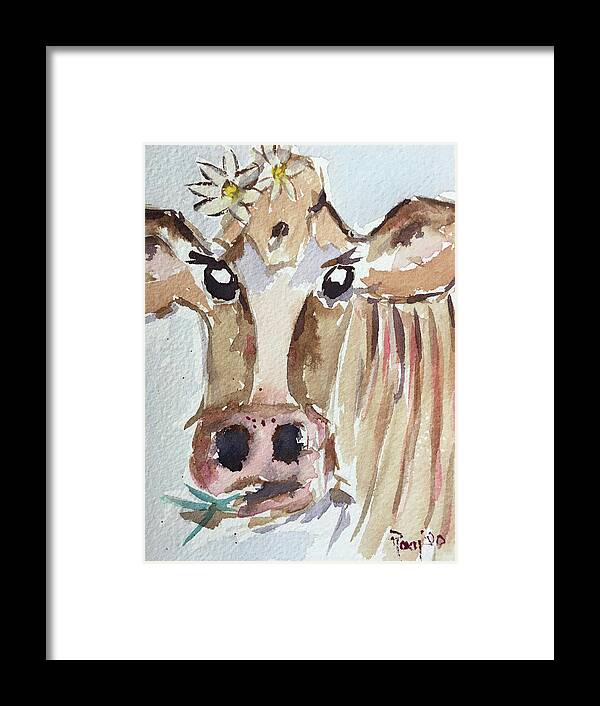 Cow Framed Print featuring the painting Daisy Mae by Roxy Rich
