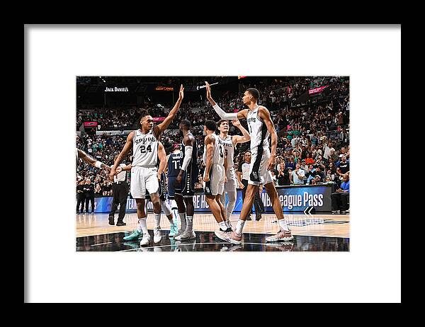 Basketball Framed Print featuring the photograph Dallas Mavericks v San Antonio Spurs by Andrew D. Bernstein