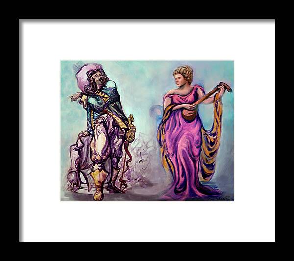 Dalliance Framed Print featuring the digital art Dalliance by Kevin Middleton