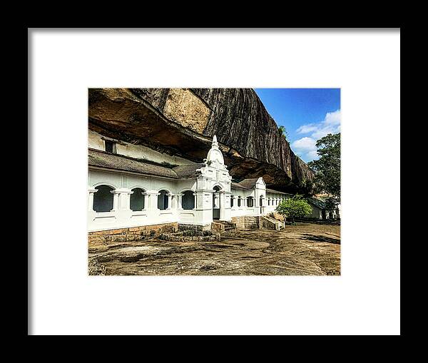 Dambulla Framed Print featuring the photograph Dambulla Cave Temple Exterior by Christine Ley