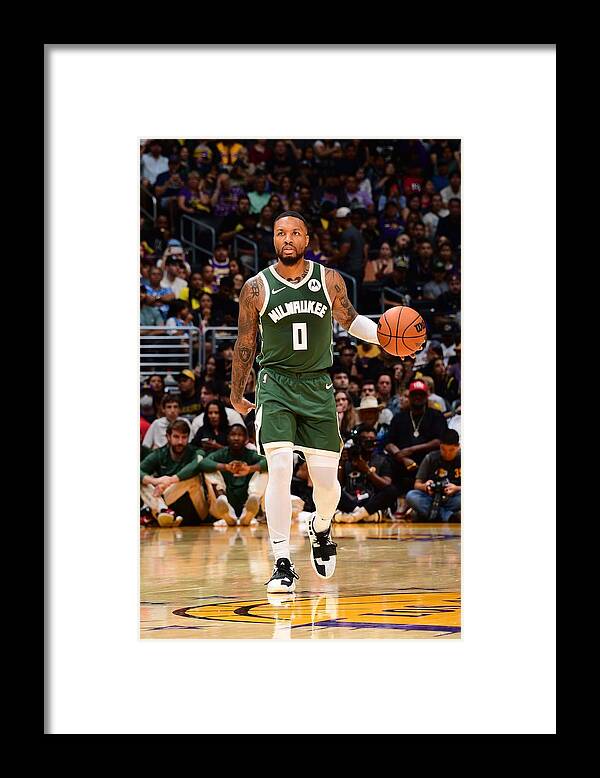 Nba Pro Basketball Framed Print featuring the photograph Damian Lillard by Adam Pantozzi
