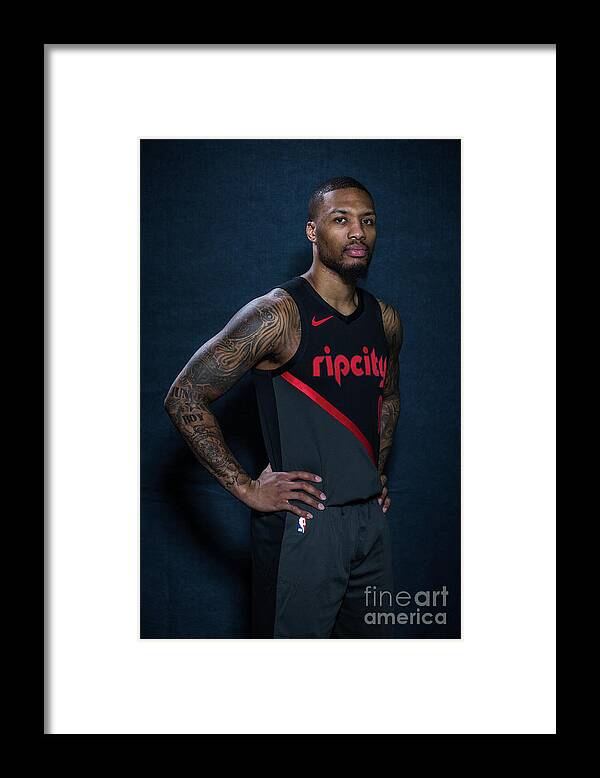 Nba Pro Basketball Framed Print featuring the photograph Damian Lillard by Michael J. Lebrecht Ii