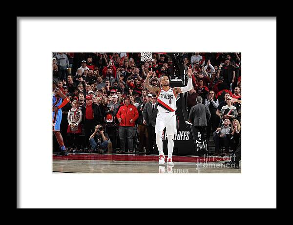Playoffs Framed Print featuring the photograph Damian Lillard by Zach Beeker