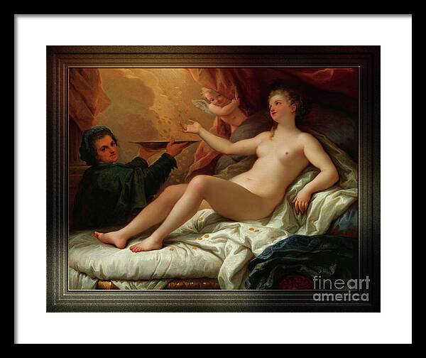 Danaë Framed Print featuring the painting Danae by Paolo de Matteis Old Masters Classical Art Reproduction by Rolando Burbon