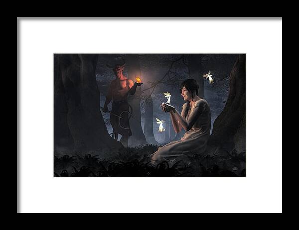 Dance Of The Midnight Fairies Framed Print featuring the digital art Dance of the Midnight Fairies by Daniel Eskridge