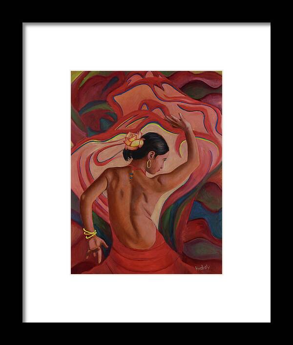 Tango Dancer Framed Print featuring the painting Tango dancer by David Hardesty